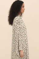 The Abeer Ivory Polka Dot Silk Abaya - TAL by The Abaya Lab
