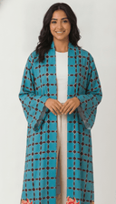 The Afiya Geometric Floral Print Open Front Abaya - TAL by The Abaya Lab