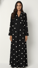 The Afnan Soft Wrap Polka Abaya - TAL by The Abaya Lab