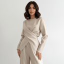 The Afra Sand Wrap - Detail Co - ord Set - TAL by The Abaya Lab