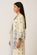 The Ahlam Cream and Light Blue Abaya - TAL by The Abaya Lab