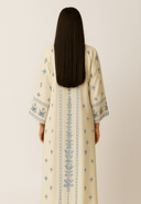 The Ahlam Cream and Light Blue Abaya - TAL by The Abaya Lab