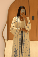 The Ahlam Cream and Light Blue Abaya - TAL by The Abaya Lab