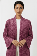 The Aisha Berry Floral Velvet Printed Abaya - TAL by The Abaya Lab