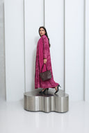 The Aisha Berry Floral Velvet Printed Abaya - TAL by The Abaya Lab