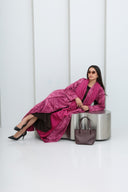 The Aisha Berry Floral Velvet Printed Abaya - TAL by The Abaya Lab