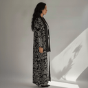 The Aisha Black and White Floral Abaya - TAL by The Abaya Lab