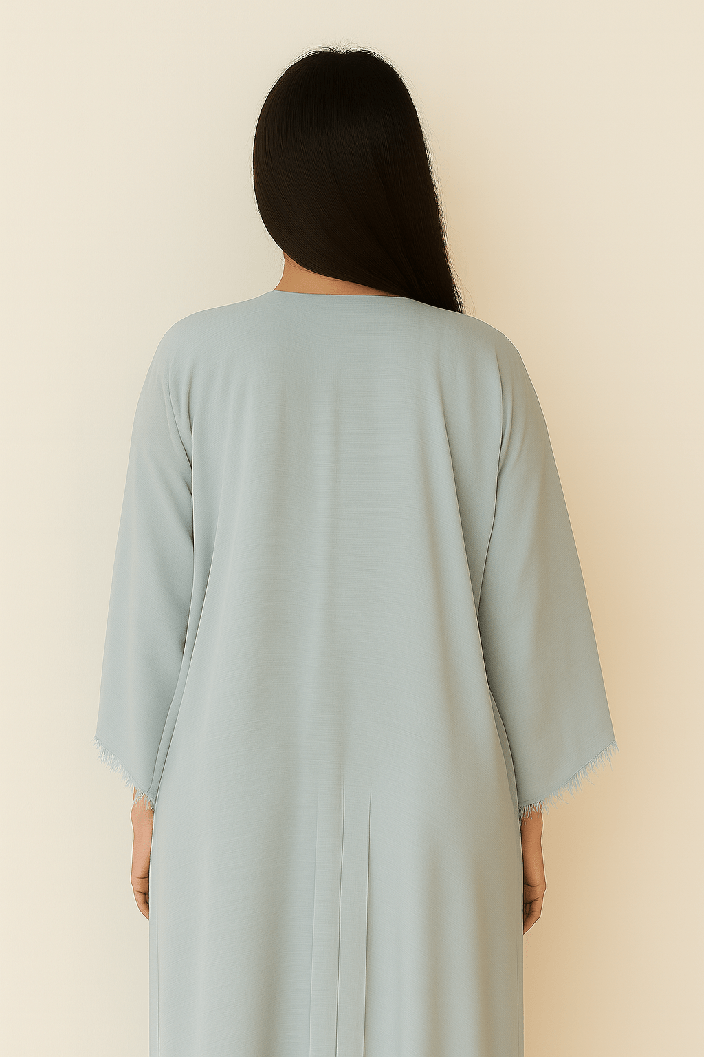 The Aisha Blue Fringe Abaya - TAL by The Abaya Lab