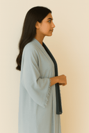 The Aisha Blue Fringe Abaya - TAL by The Abaya Lab