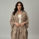 The Aisha Brown Zebra Print Abaya - TAL by The Abaya Lab