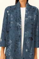 The Aisha Deep Teal Floral Abaya - TAL by The Abaya Lab
