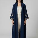The Aisha Navy Velvet Embroidered Abaya - TAL by The Abaya Lab