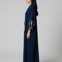The Aisha Navy Velvet Embroidered Abaya - TAL by The Abaya Lab