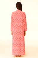 The Aisha Pink Palm Print Cotton Abaya - TAL by The Abaya Lab