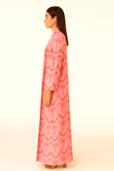 The Aisha Pink Palm Print Cotton Abaya - TAL by The Abaya Lab