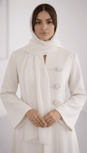 The Aleen Ivory Pearl Embellished Abaya - TAL by The Abaya Lab