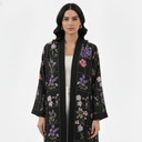 The Alia Black Floral Blocks Abaya - TAL by The Abaya Lab