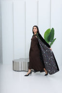 The Alia Black Velvet Abaya with Printed Inseam - TAL by The Abaya Lab