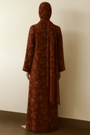 The Alia Deep Maroon Floral Abaya - TAL by The Abaya Lab
