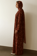 The Alia Deep Maroon Floral Abaya - TAL by The Abaya Lab