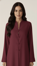 The Alina Elegant Piping Button Abaya - TAL by The Abaya Lab