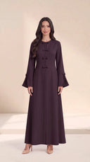 The Amal Bow Detail Abaya with Pleated Bell Sleeves - TAL by The Abaya Lab