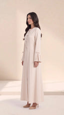 The Amal Bow Detail Abaya with Pleated Bell Sleeves - TAL by The Abaya Lab
