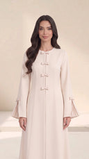 The Amal Bow Detail Abaya with Pleated Bell Sleeves - TAL by The Abaya Lab