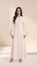 The Amal Bow Detail Abaya with Pleated Bell Sleeves - TAL by The Abaya Lab