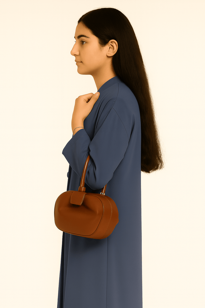 The Amal Muted Denim Abaya - TAL by The Abaya Lab