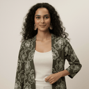 The Amal Olive Floral Printed Abaya - TAL by The Abaya Lab