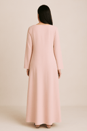 The Amani Draped Wrap Dress – Blush Edition - The Abaya Lab