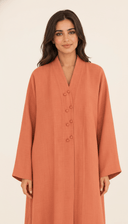 The Amani Elegant Linen Loop Button Abaya - TAL by The Abaya Lab