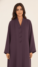 The Amani Elegant Linen Loop Button Abaya - TAL by The Abaya Lab