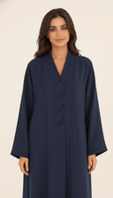 The Amani Elegant Linen Loop Button Abaya - TAL by The Abaya Lab