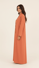 The Amani Elegant Linen Loop Button Abaya - TAL by The Abaya Lab