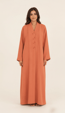 The Amani Elegant Linen Loop Button Abaya - TAL by The Abaya Lab