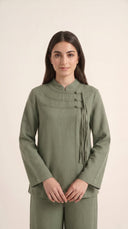 The Amenah Tassel Detail Co-Ord Set with Mandarin Collar - TAL by The Abaya Lab