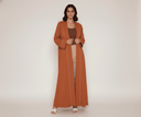 The Amirah Burnt Orange Line - Detail Open Abaya - TAL by The Abaya Lab