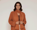 The Amirah Burnt Orange Line - Detail Open Abaya - TAL by The Abaya Lab