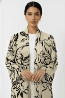 The Amna Beige Botanical Velvet Abaya - TAL by The Abaya Lab