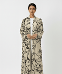 The Amna Beige Botanical Velvet Abaya - TAL by The Abaya Lab