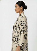 The Amna Beige Botanical Velvet Abaya - TAL by The Abaya Lab