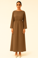 The Amna Brown Casual Inner Dress - TAL by The Abaya Lab