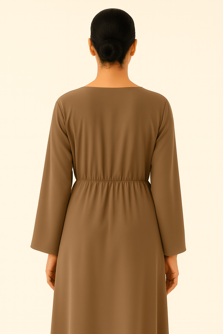The Amna Brown Casual Inner Dress - TAL by The Abaya Lab