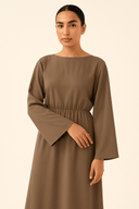 The Amna Brown Casual Inner Dress - TAL by The Abaya Lab