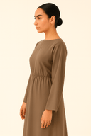 The Amna Brown Casual Inner Dress - TAL by The Abaya Lab