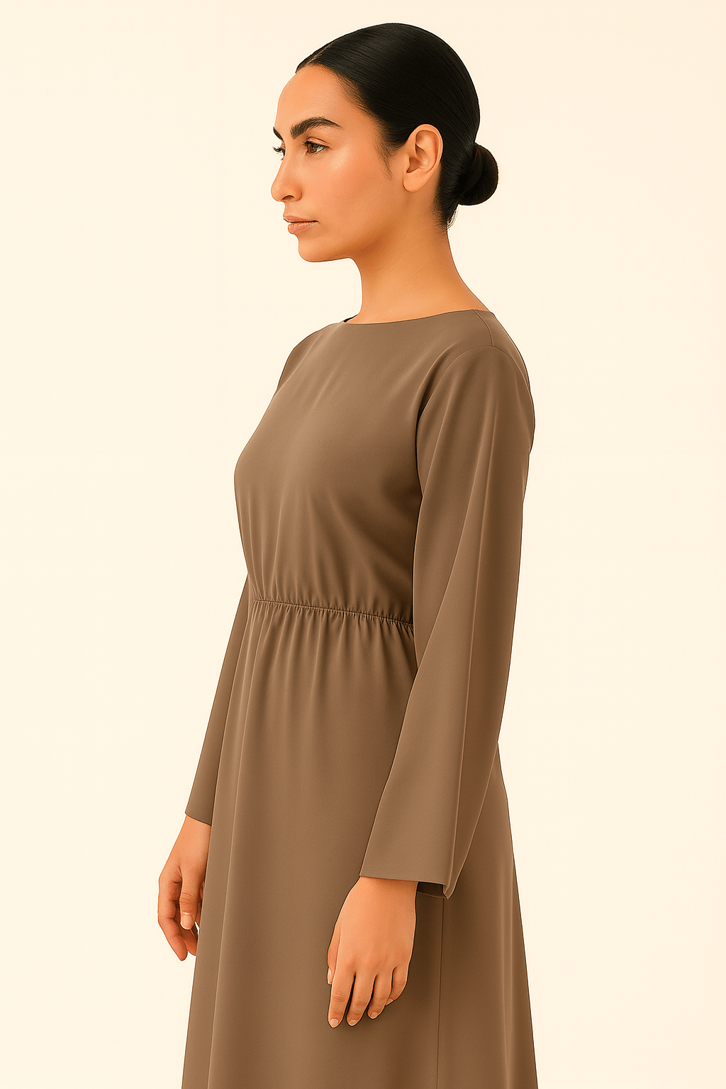 The Amna Brown Casual Inner Dress - TAL by The Abaya Lab