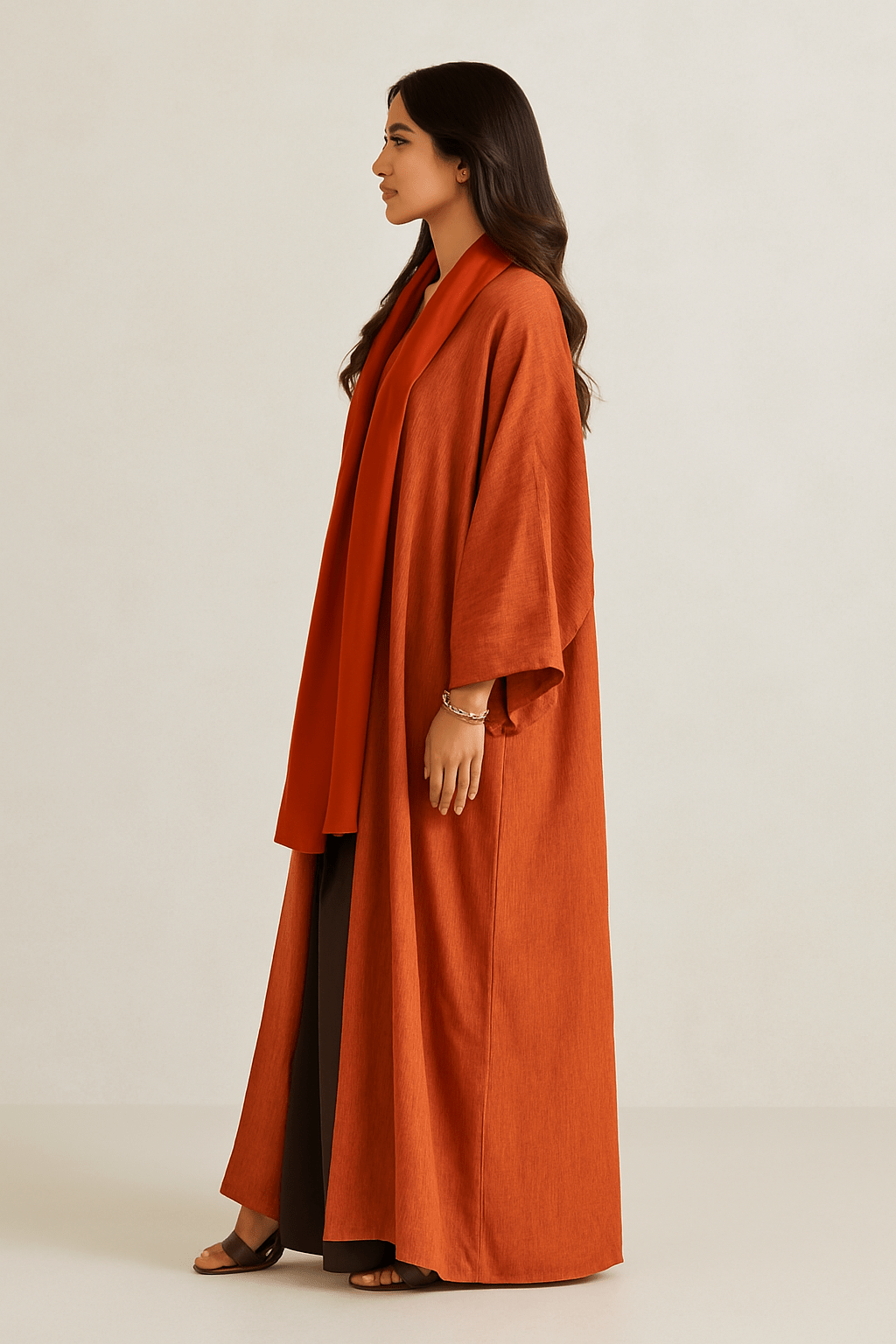 The Amna Burnt Orange Casual Abaya - TAL by The Abaya Lab