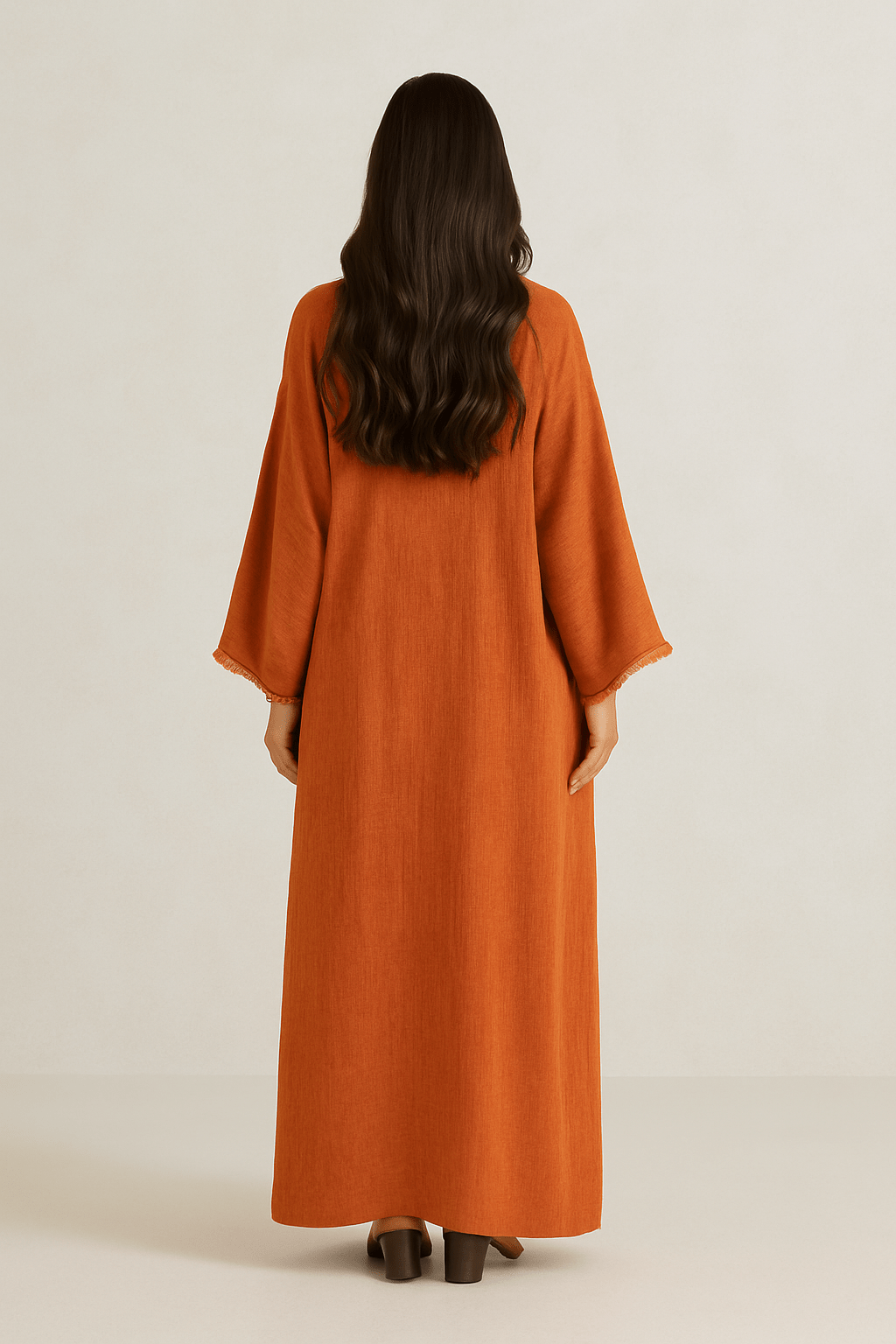 The Amna Burnt Orange Casual Abaya TAL by The Abaya Lab The Amna Burnt Orange Casual Abaya TAL by The Abaya Lab